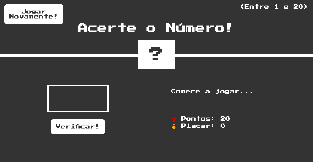 Screenshot of Acerte o Número page