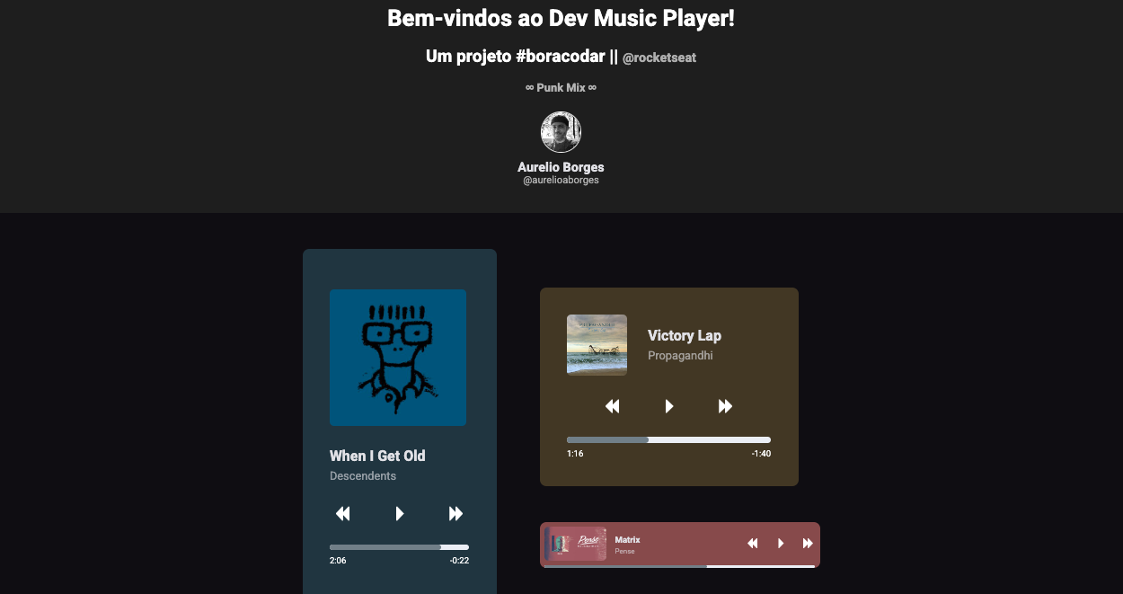 Screenshot of Dev Music Player Project