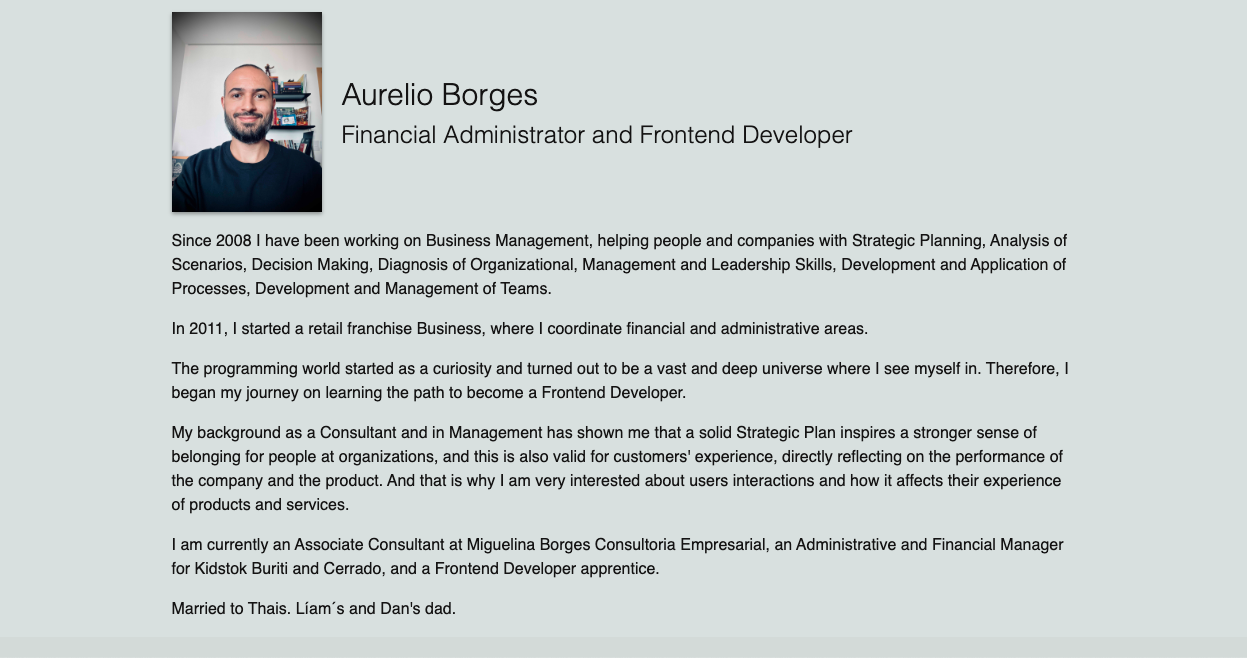 Screenshot of Landing page