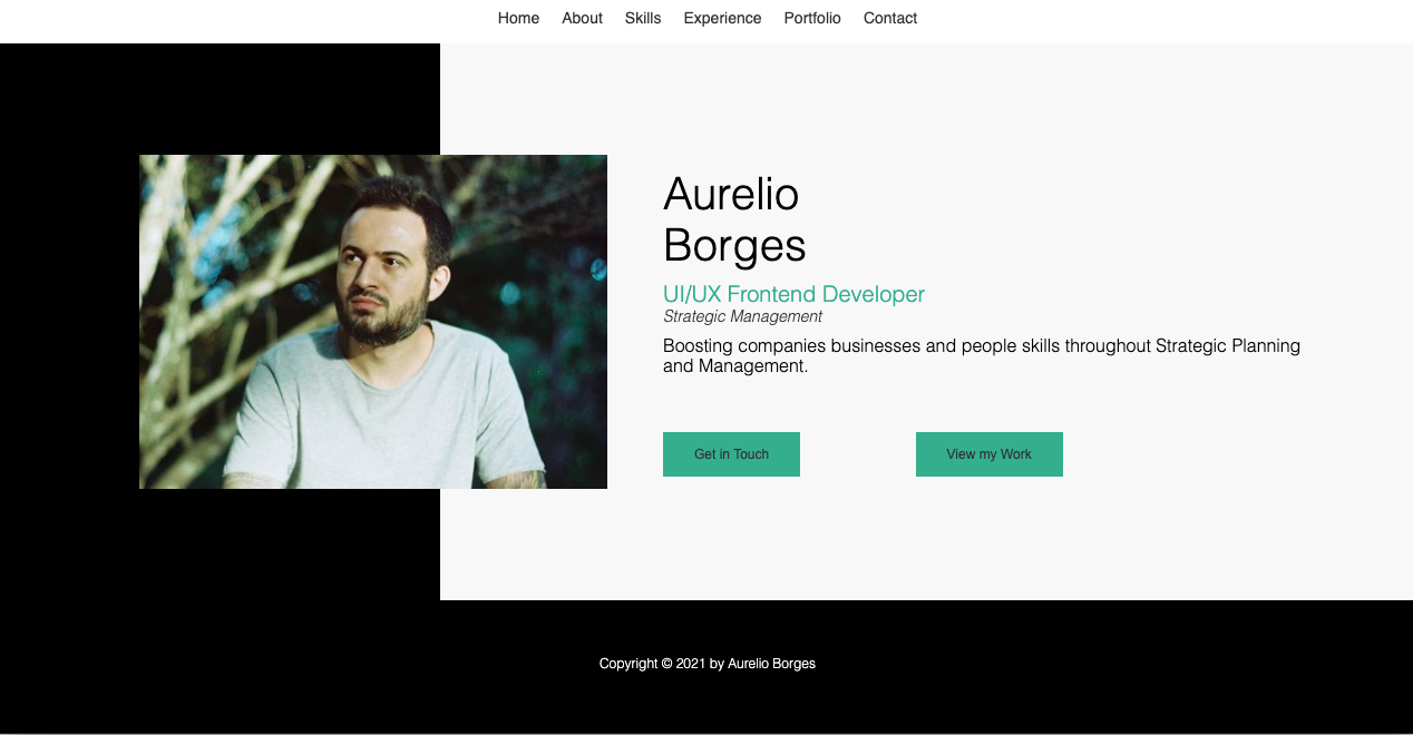 Screenshot of Landing page