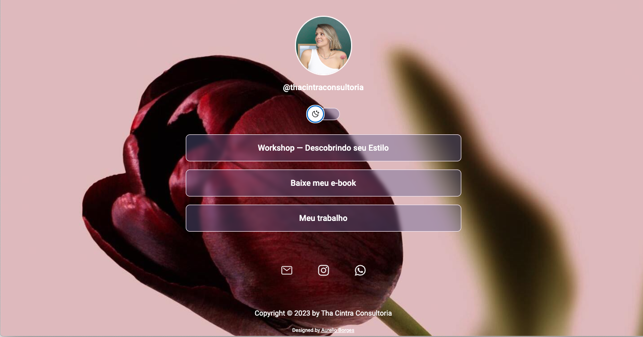 Screenshot of LinkTree Landing Page