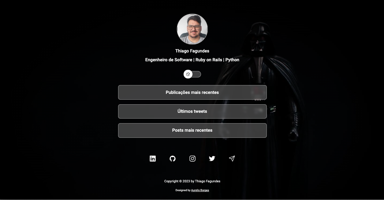 Screenshot of LinkTree Landing Page