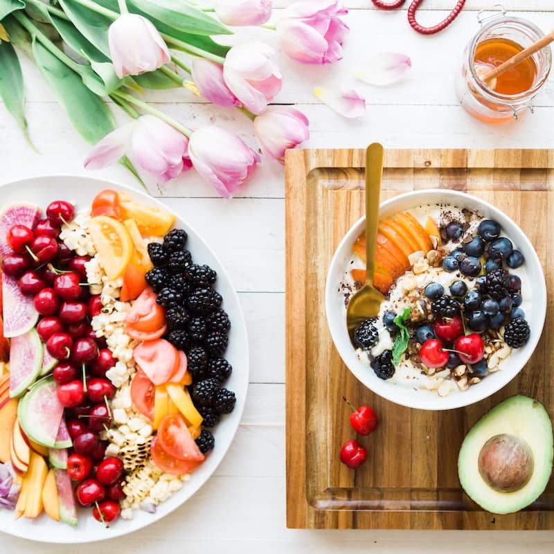 Photo of beautifuly arrenged food